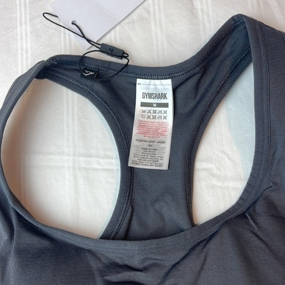 Gymshark Racer‎ Back Sports Seamless Charcoal Pink Sport Bra Size M - Picture 4 of 9